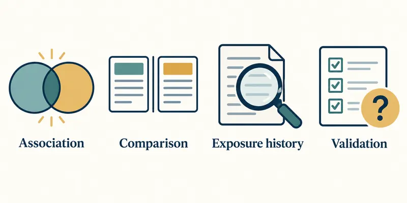 Four questions for interpreting veterinary studies: association, comparative benefit, exposure history and score validation.